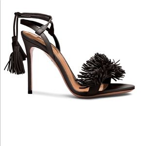 Black fringe wild things aquazurra sandal